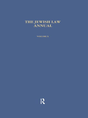 cover image of Jewish Law Annual, Volume 10